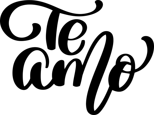 Texto en caligrafía que dice "Te amo".
