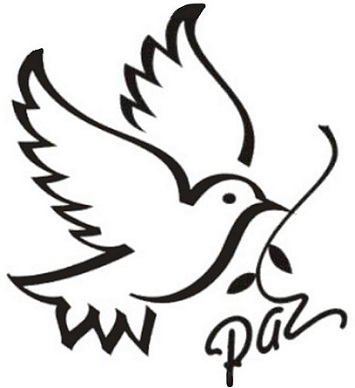 Dibujo de una paloma con una rama de olivo, simbolizando la paz.